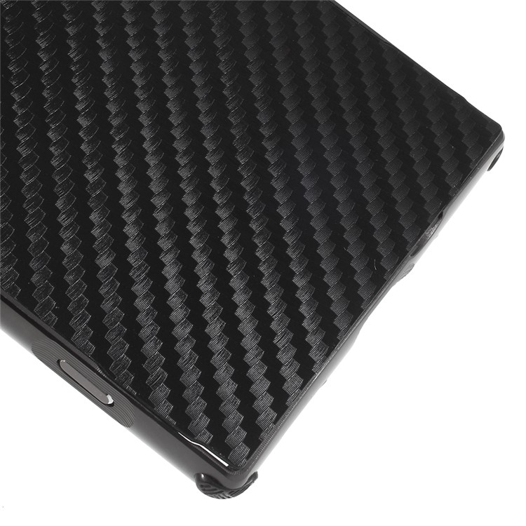 Electroplated Metal Bumper + Carbon Fiber PC Back Panel Slide-on Case for Sony Xperia XA2 Ultra - Black-6