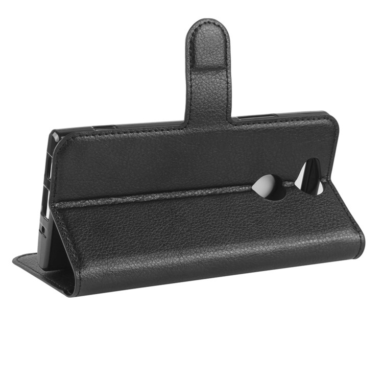 100Pcs/Set Litchi Grain Wallet Stand Leather Case for Sony Xperia XA2 - Black-5