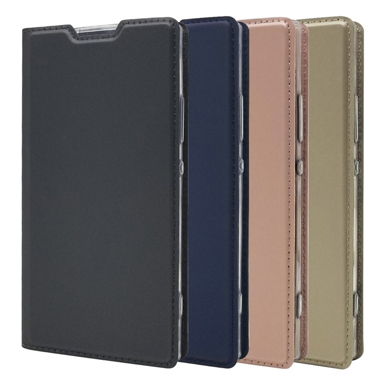Magnetic Adsorption Leather Card Holder Case for Sony Xperia XA2 - Black-10