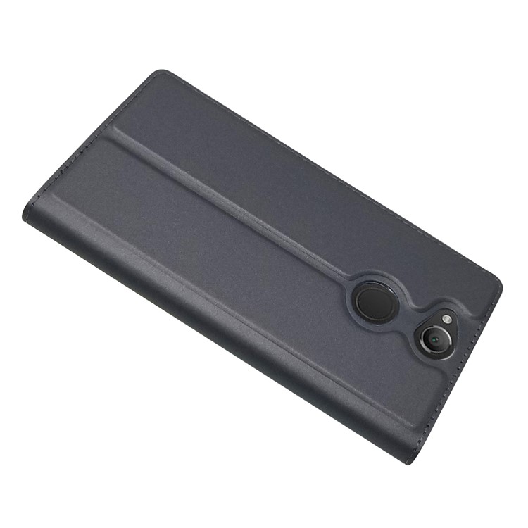 Magnetic Adsorption Leather Card Holder Case for Sony Xperia XA2 - Black-4