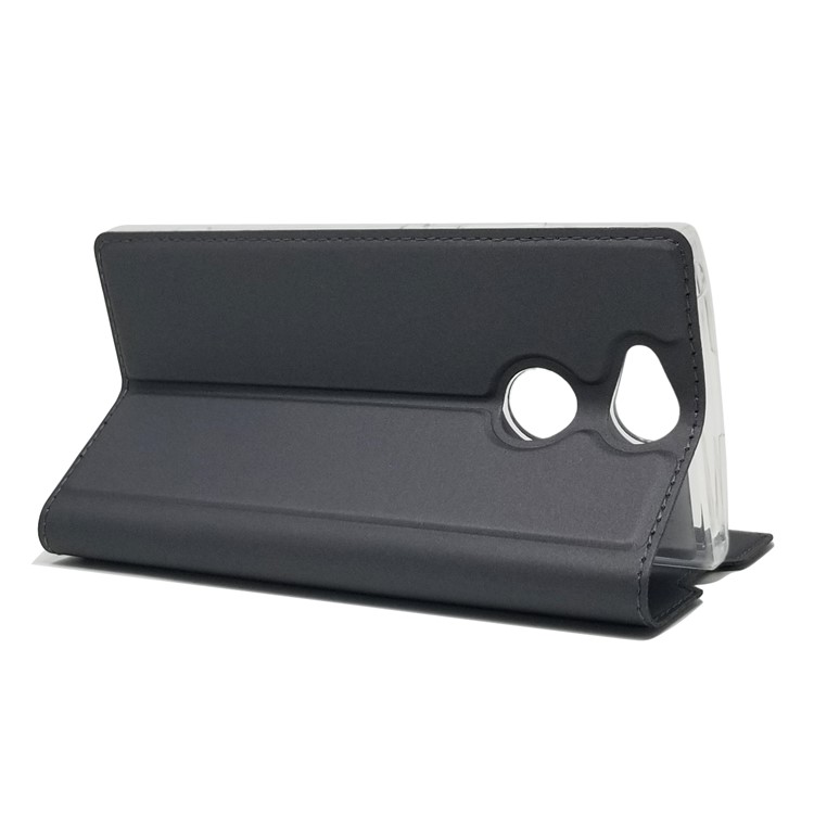 Magnetic Adsorption Leather Card Holder Case for Sony Xperia XA2 - Black-6