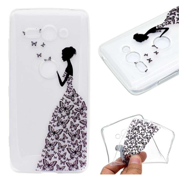 Pattern Printing TPU Mobile Cover for Sony Xperia XZ2 Compact - Butterfly Girl-1