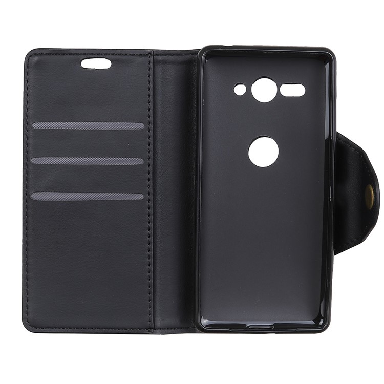 Crazy Horse Textured PU Leather Wallet Phone Case for Sony Xperia XZ2 Compact - Black-5
