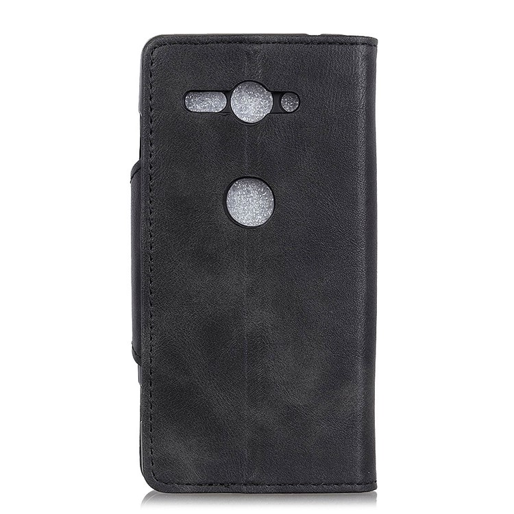 PU Leather Wallet Stand Mobile Case for Sony Xperia XZ2 Compact - Black-3