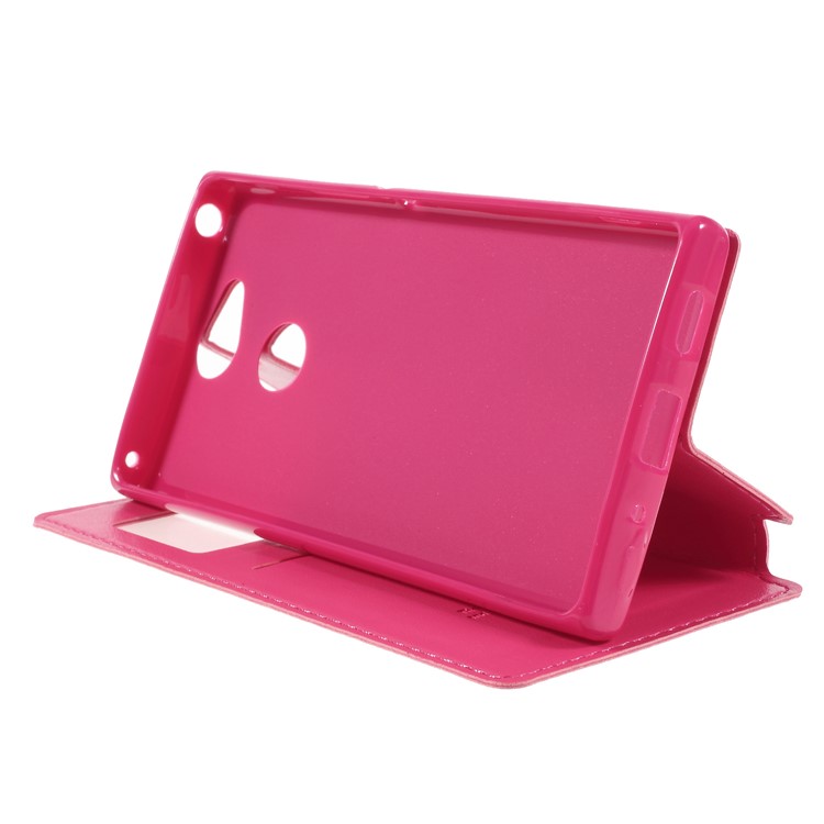 ROAR KOREA Noble Leather View Window Stand Case for Sony Xperia XA2 - Rose-4