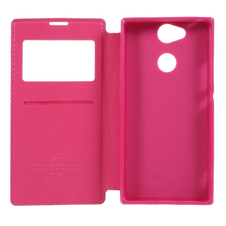 ROAR KOREA Noble Leather View Window Stand Case for Sony Xperia XA2 - Rose-6