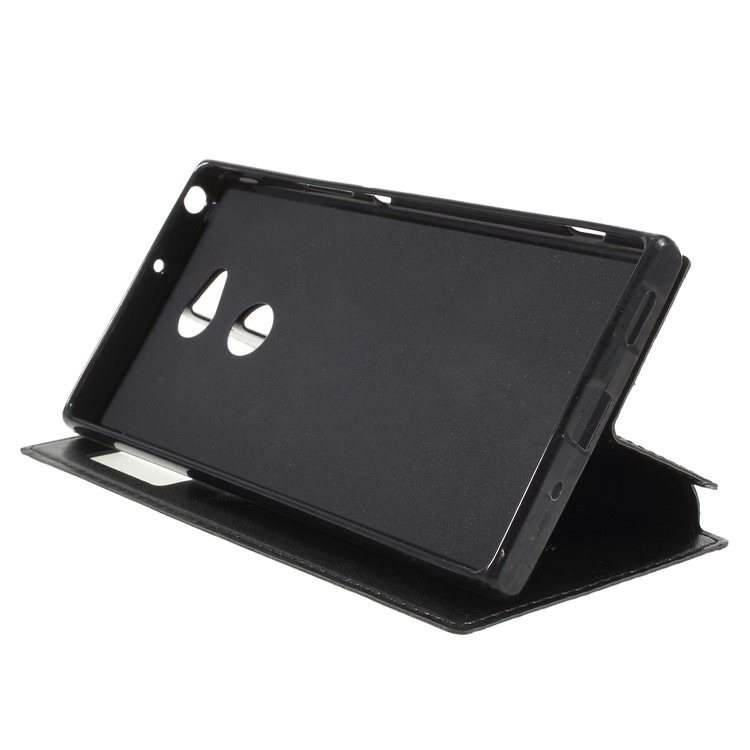 ROAR KOREA View Window Noble Leather Flip Stand Case for Sony Xperia XA2 Ultra - Black-4