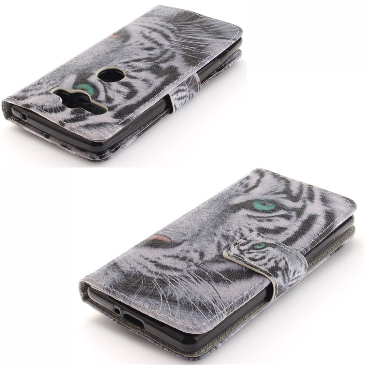 Pattern Printing PU Leather Casing with Stand for Sony Xperia XZ2 Compact - Tiger Pattern-4