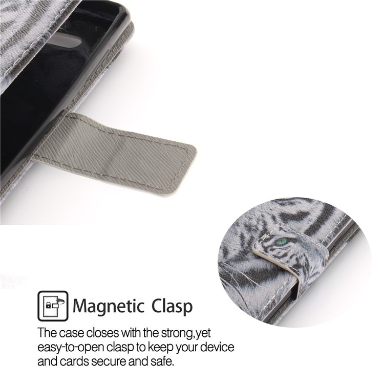 Pattern Printing PU Leather Casing with Stand for Sony Xperia XZ2 Compact - Tiger Pattern-6
