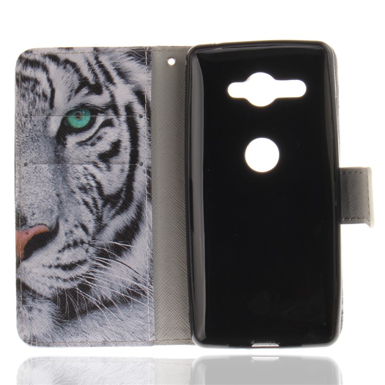 Pattern Printing PU Leather Casing with Stand for Sony Xperia XZ2 Compact - Tiger Pattern-8