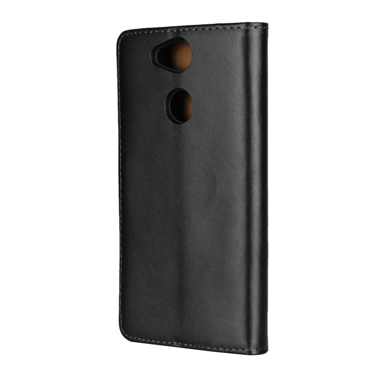 Wallet Stand Split Leather Phone Case for Sony Xperia XA2 - Black-3