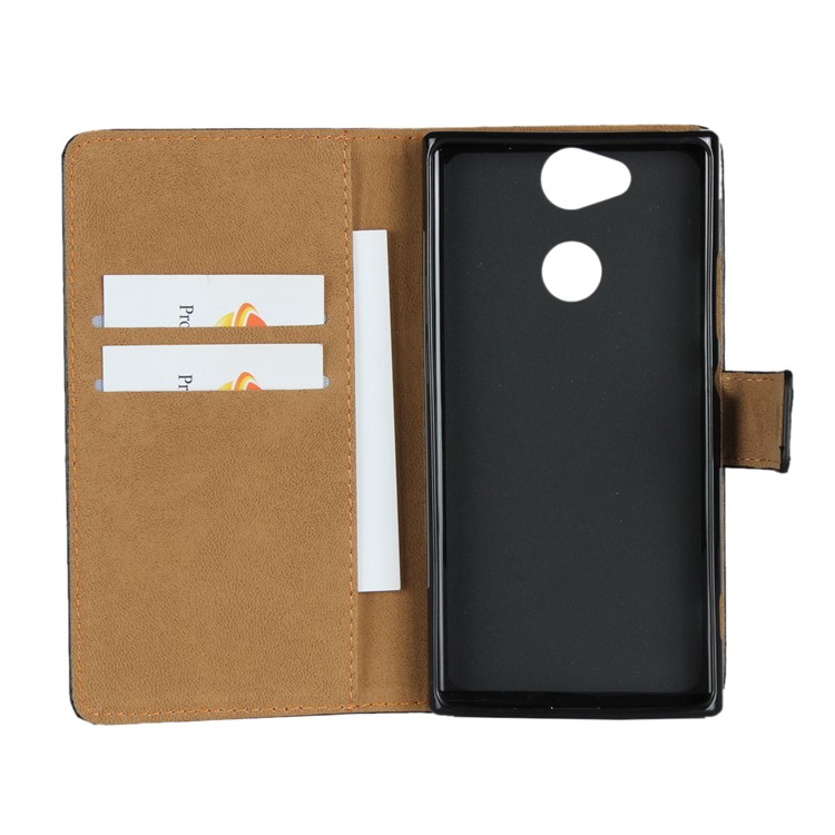 Wallet Stand Split Leather Phone Case for Sony Xperia XA2 - Black-6