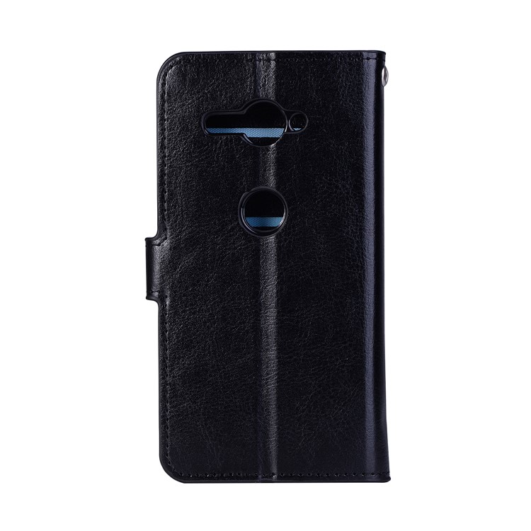 Crazy Horse Wallet Leather Phone Case for Sony Xperia XZ2 Compact - Black-2