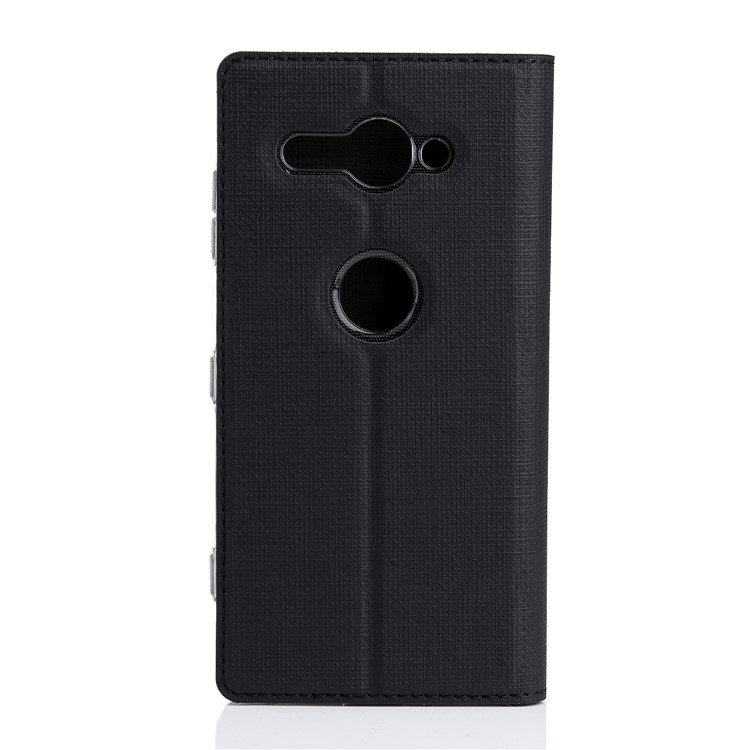 VILI DMX Cross Texture Card Holder Leather Stand Cover for Sony Xperia XZ2 Compact - Black-3
