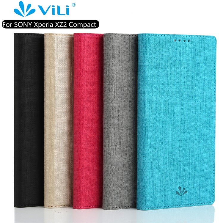 VILI DMX Cross Texture Card Holder Leather Stand Cover for Sony Xperia XZ2 Compact - Black-5