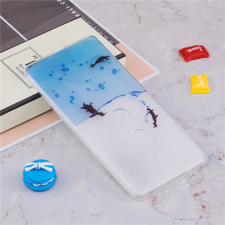 Pattern Printing IMD TPU Soft Phone Accessory Casing Cover for Sony Xperia XZ2 - Swimming Penguin-5