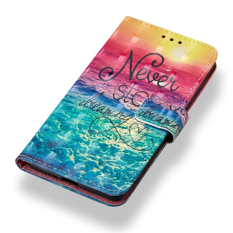 Pattern Printing Wallet Leather Shell for Sony Xperia XZ2 - Never Stop Dreaming-3
