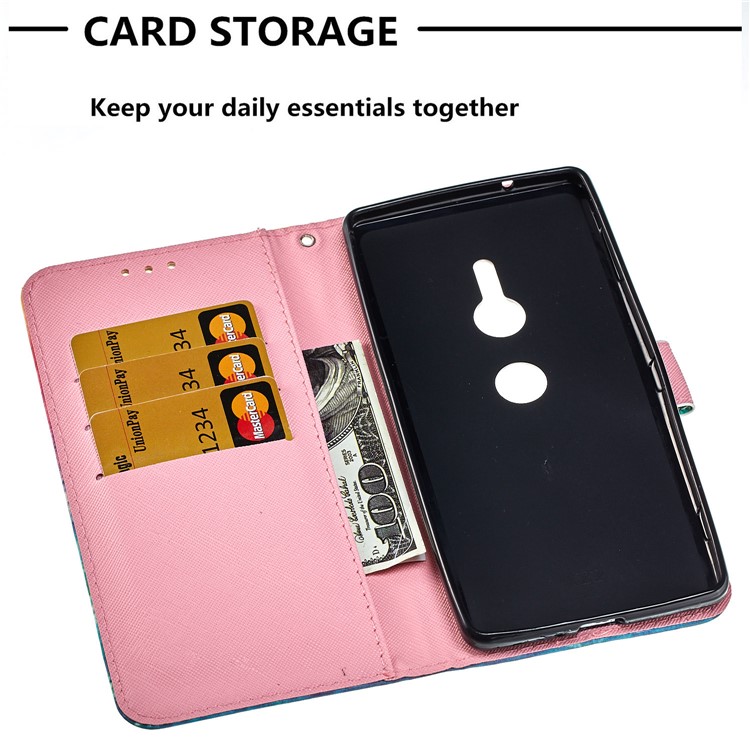 Pattern Printing Wallet Leather Shell for Sony Xperia XZ2 - Never Stop Dreaming-4