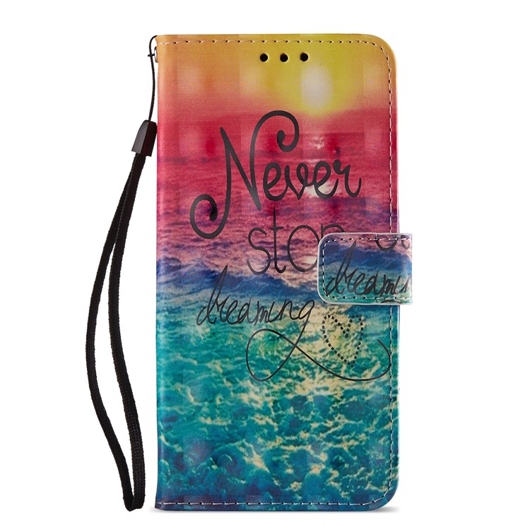 Pattern Printing Wallet Leather Shell for Sony Xperia XZ2 - Never Stop Dreaming-8