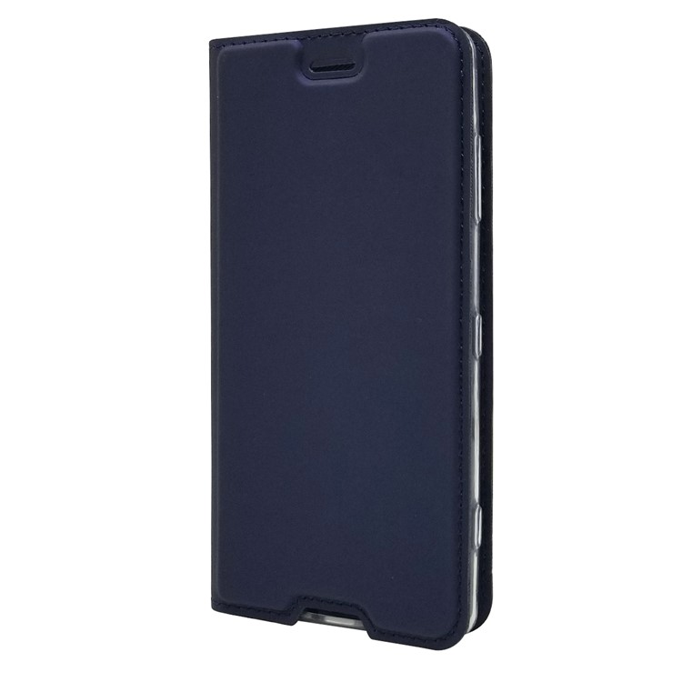 Auto-absorbed Stand Leather Card Holder Cellphone Cover Case for Sony Xperia XZ2 Compact - Dark Blue-6