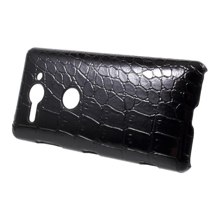 Textured PU Leather Coated PC Hard Case for Sony Xperia XZ1 Compact - Crocodile Texture-2