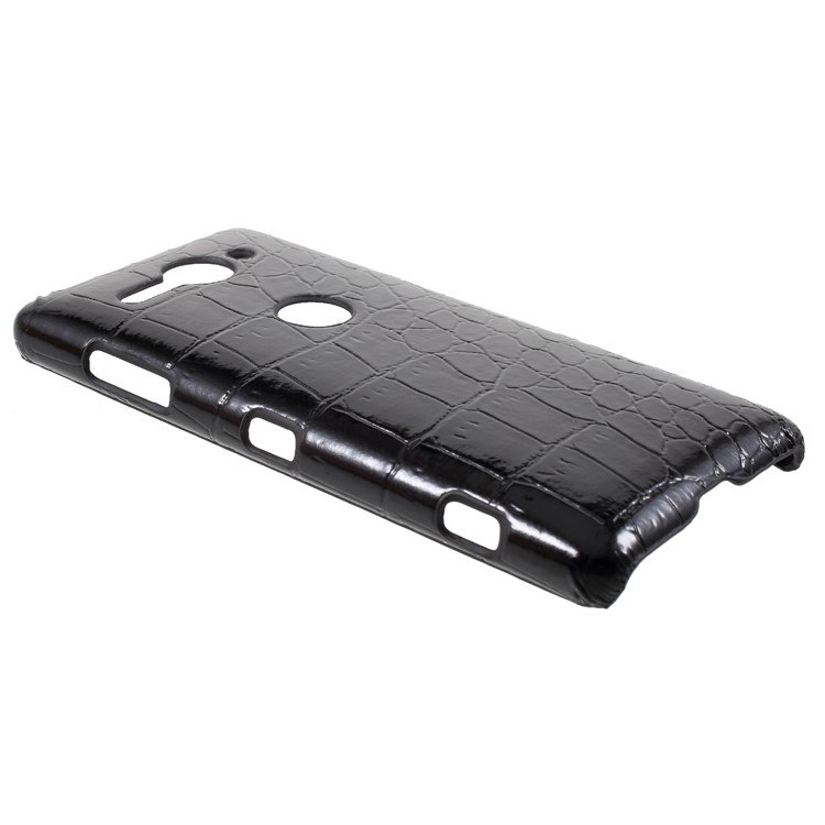 Textured PU Leather Coated PC Hard Case for Sony Xperia XZ1 Compact - Crocodile Texture-3