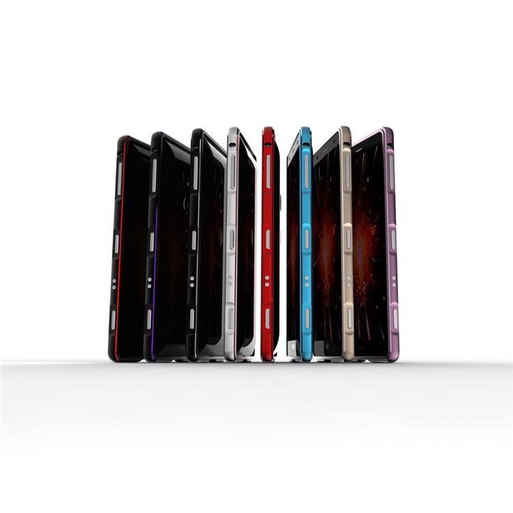 Screw Lock Plated Aluminium Alloy Bumper for Sony Xperia XZ2 Compact - Black / Silver-2