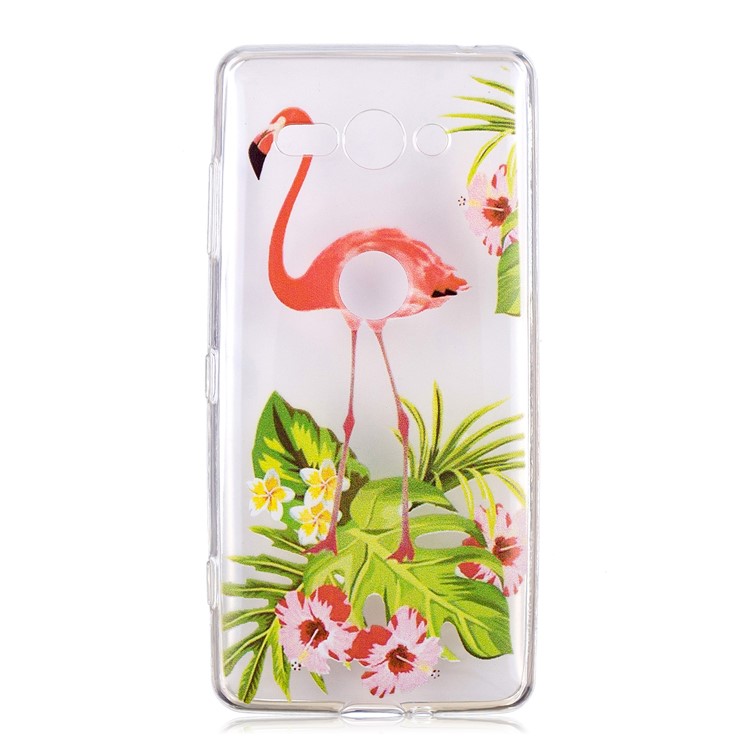 Pattern Printing Soft TPU Case for Sony Xperia XZ2 Compact - Flamingo and Flower-1