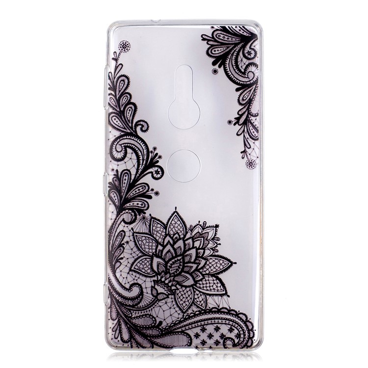 Pattern Printing Soft TPU Case for Sony Xperia XZ2 - Lace Flower-1