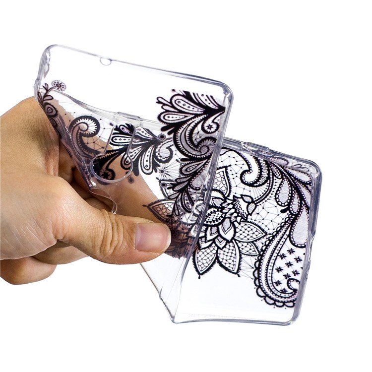 Pattern Printing Soft TPU Case for Sony Xperia XZ2 - Lace Flower-4