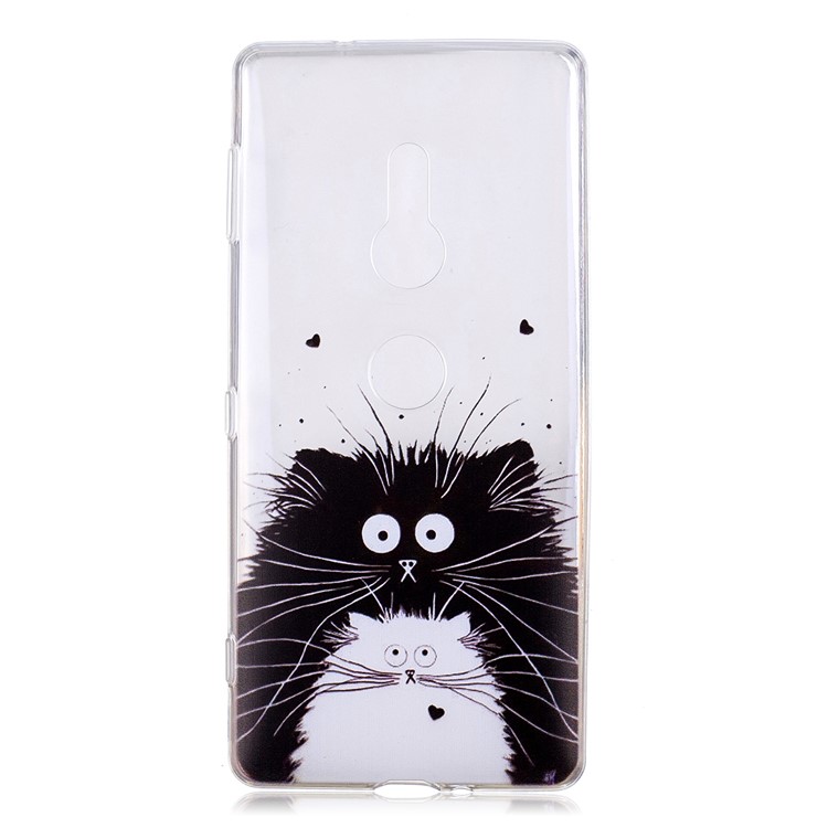 Pattern Printing Soft TPU Shell for Sony Xperia XZ2 - Cat Couple-1