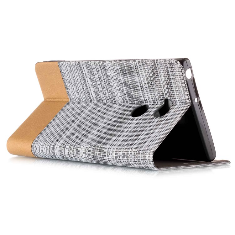 Bi-color Canvas Leather Protection Cell Phone Case for Sony Xperia XA2 Ultra - Light Grey-4