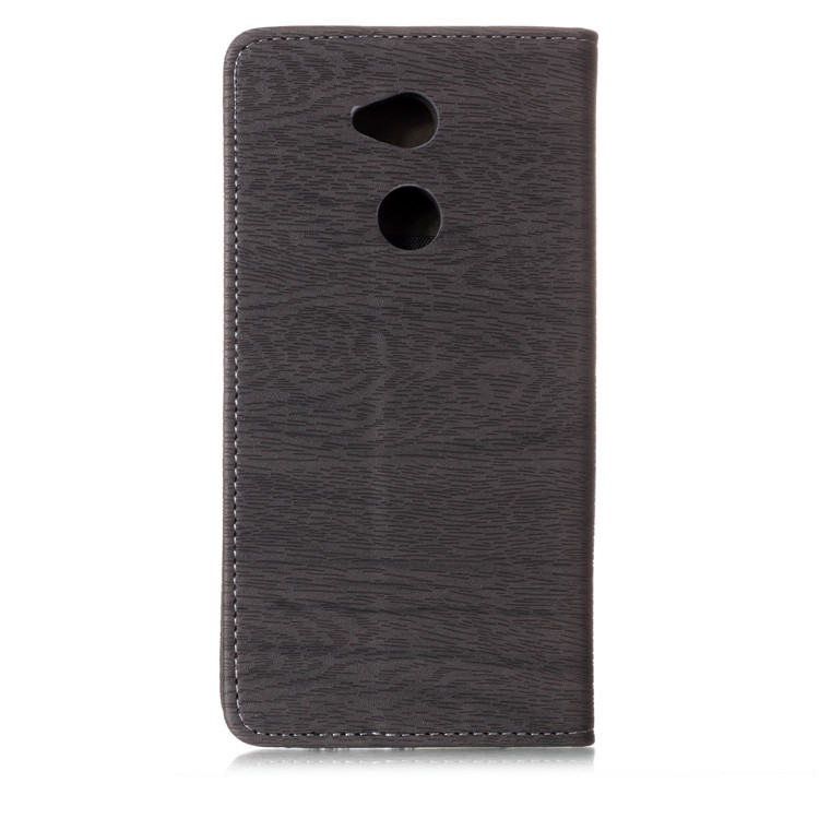 Auto-absorbed Wood Pattern PU Leather Case for Sony Xperia XA2 Ultra - Grey-3