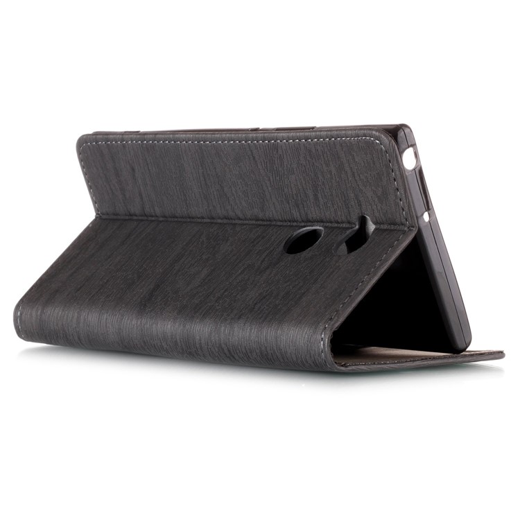 Auto-absorbed Wood Pattern PU Leather Case for Sony Xperia XA2 Ultra - Grey-4