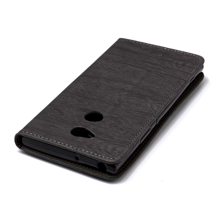 Auto-absorbed Wood Pattern PU Leather Case for Sony Xperia XA2 Ultra - Grey-6