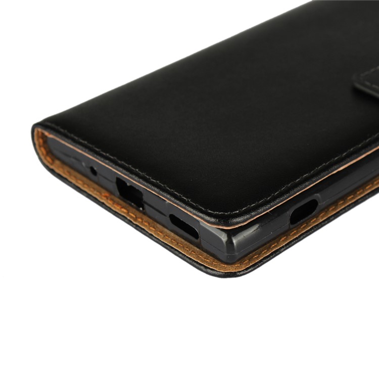 Split Leather Wallet Magnetic Mobile Cover for Sony Xperia XA2 Ultra - Black-10