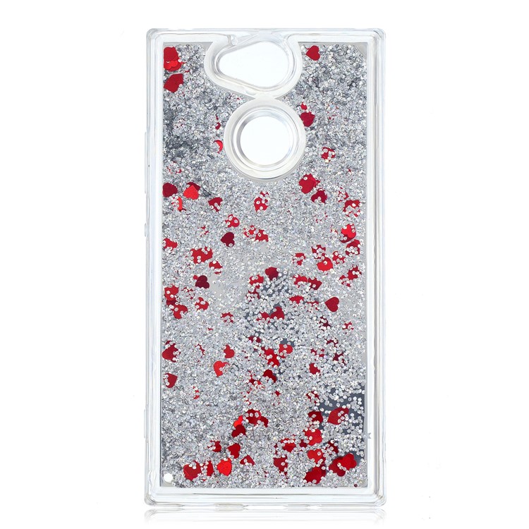 For Sony Xperia XA2 Glitter Floating Quicksand Mirror Surface TPU Mobile Case - Silver-2