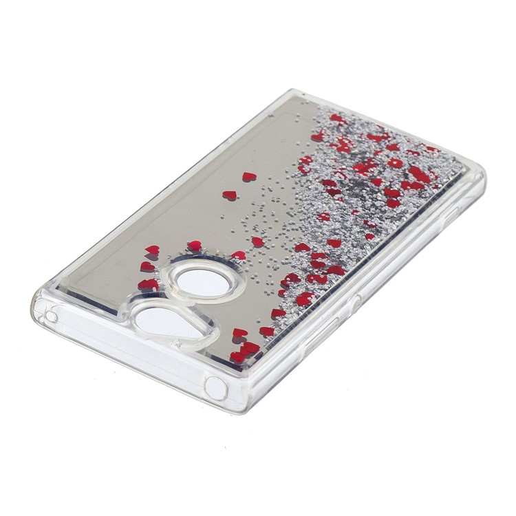 For Sony Xperia XA2 Glitter Floating Quicksand Mirror Surface TPU Mobile Case - Silver-4