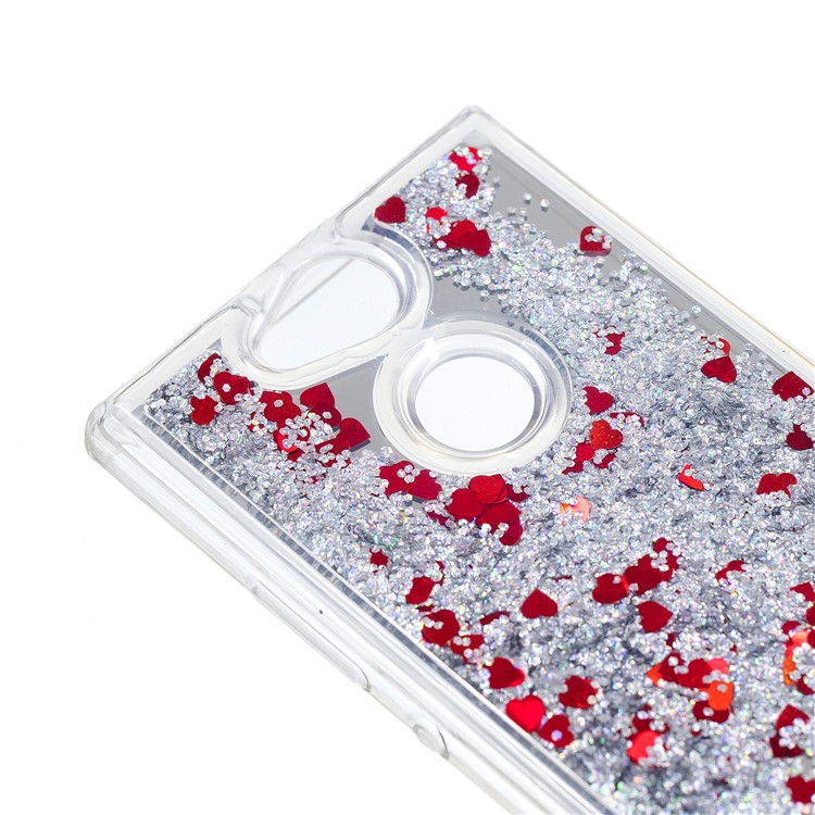 For Sony Xperia XA2 Glitter Floating Quicksand Mirror Surface TPU Mobile Case - Silver-5