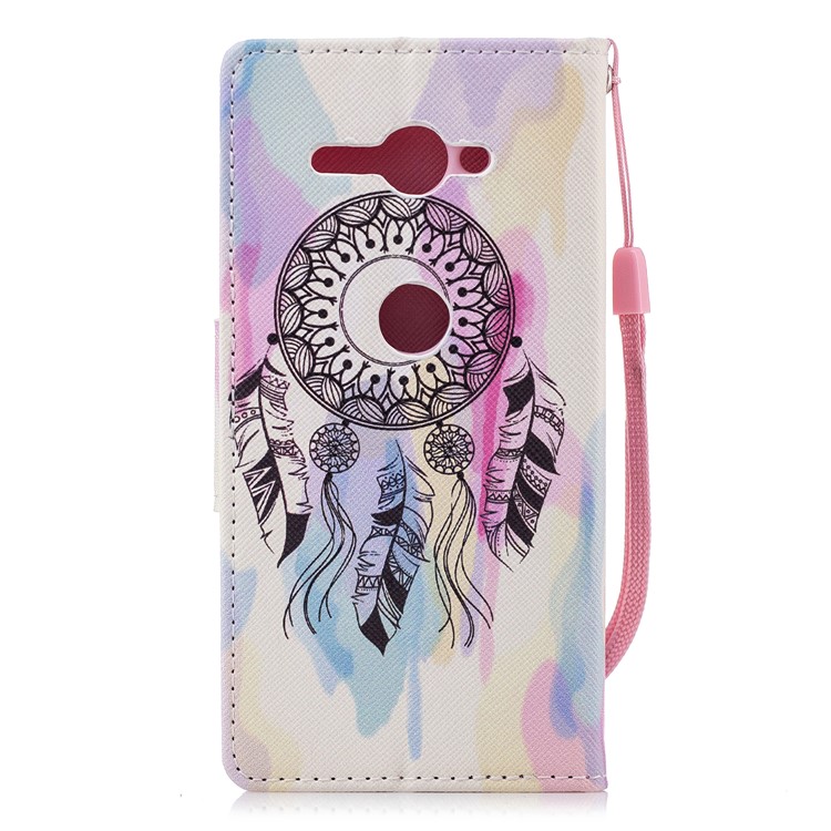 Patterned Wallet Stand Leather Mobile Shell for Sony Xperia XZ2 Compact - Dream Catcher-3