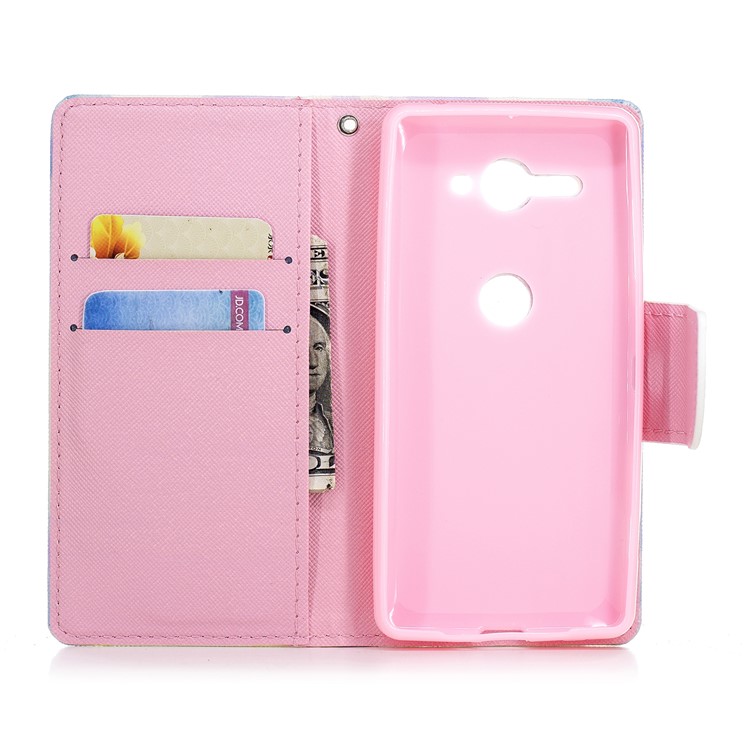 Patterned Wallet Stand Leather Mobile Shell for Sony Xperia XZ2 Compact - Dream Catcher-8