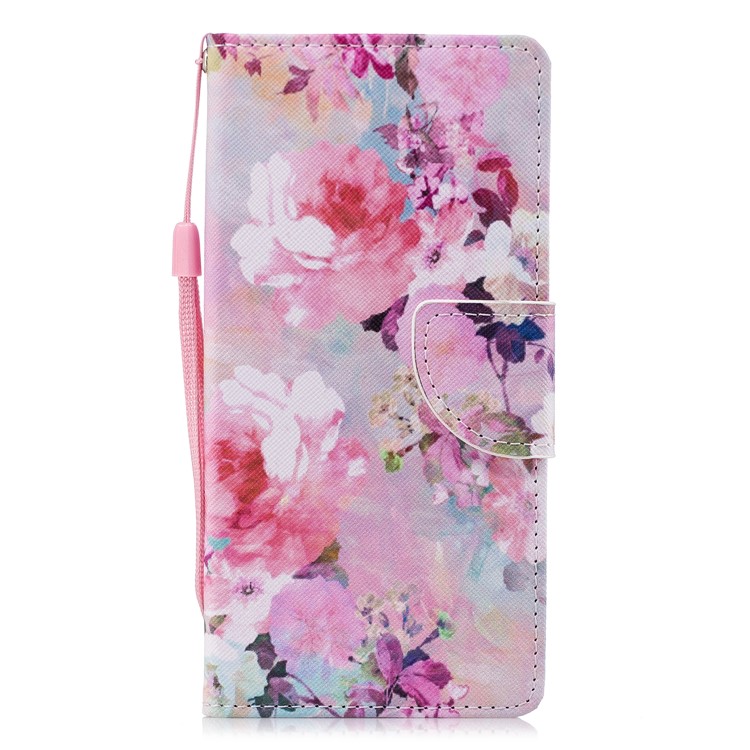 Pattern Printing Wallet Leather Stand Case for Sony Xperia XZ2 - Vivid Flowers-2