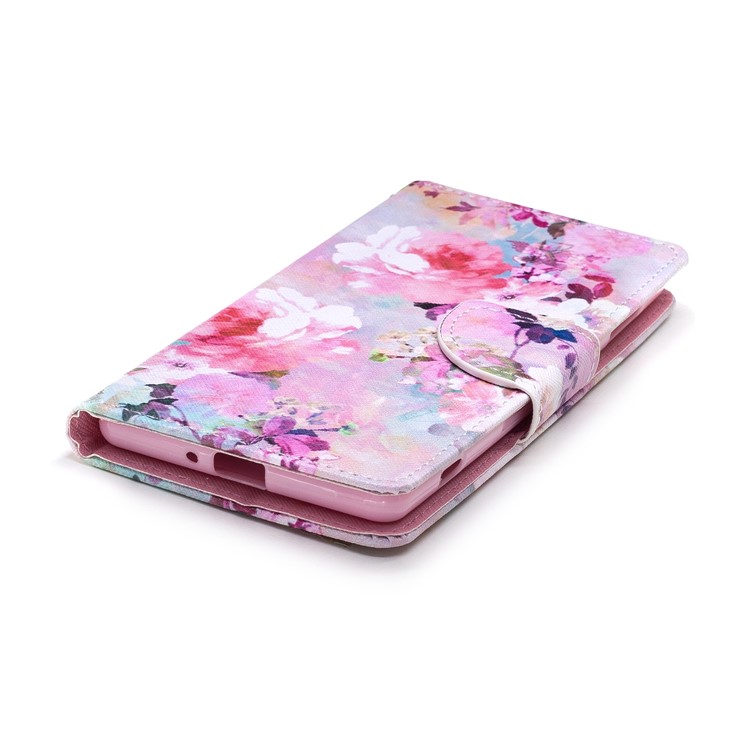 Pattern Printing Wallet Leather Stand Case for Sony Xperia XZ2 - Vivid Flowers-4