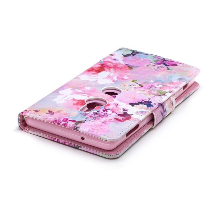 Pattern Printing Wallet Leather Stand Case for Sony Xperia XZ2 - Vivid Flowers-5