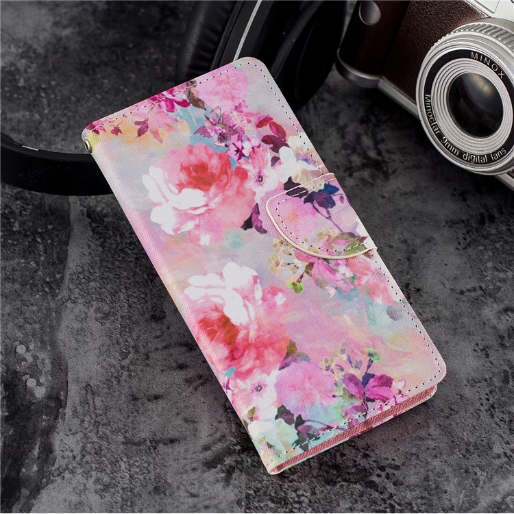 Pattern Printing Wallet Leather Stand Case for Sony Xperia XZ2 - Vivid Flowers-7