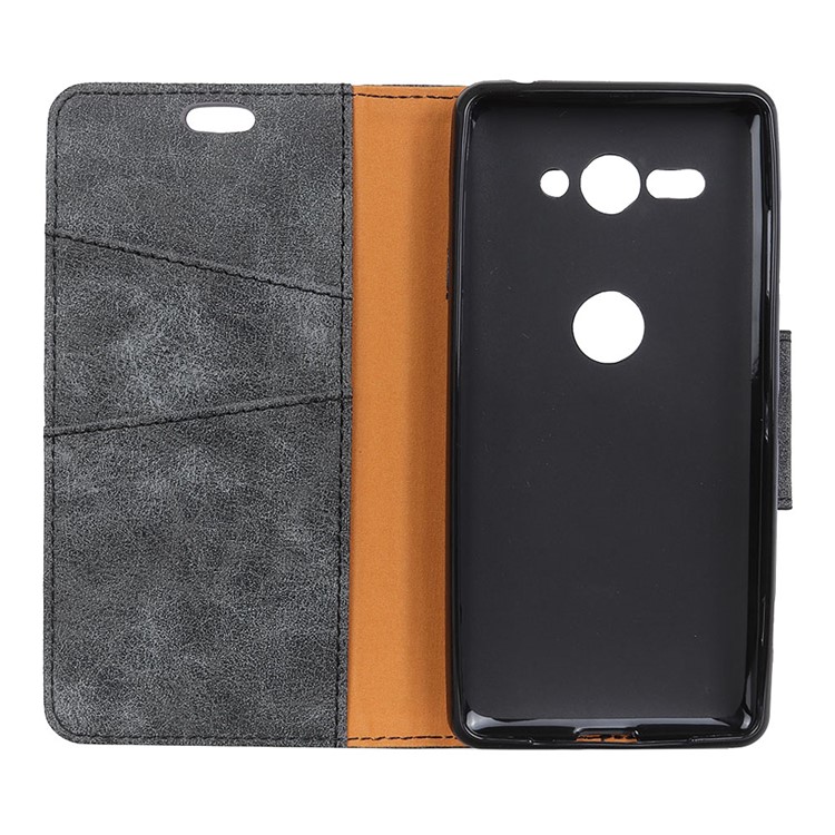 Vintage PU Leather Wallet Phone Case for Sony Xperia XZ2 Compact - Grey-8