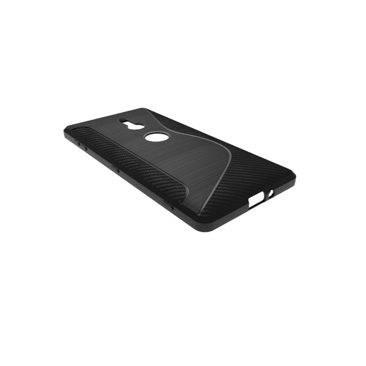S Shape Carbon Fiber Texture Brushed TPU Mobile Case for Sony Xperia XZ2 - Black-3