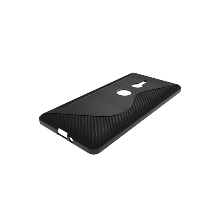 S Shape Carbon Fiber Texture Brushed TPU Mobile Case for Sony Xperia XZ2 - Black-5