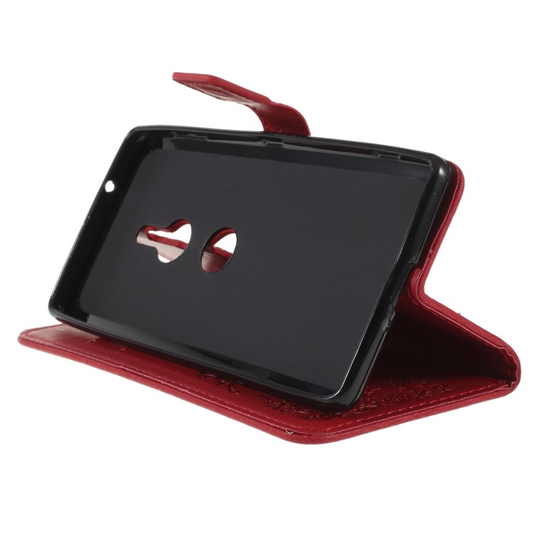 Imprint Butterfly Flower Rhinestone Decor Wallet Leather Case for Sony Xperia XZ2 - Red-4