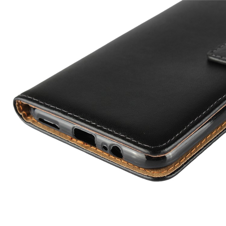 Split Leather Wallet Stand Flip Cover Case for OnePlus 6 - Black-11